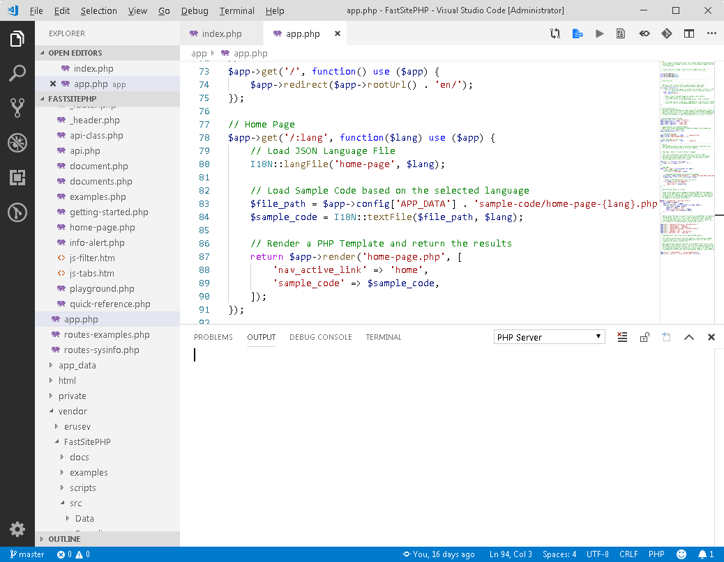 visual studio code php language server parsing