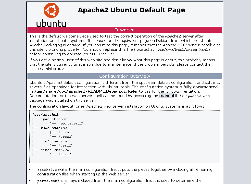 View Default Apache Page