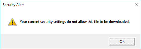 IE Download Warning